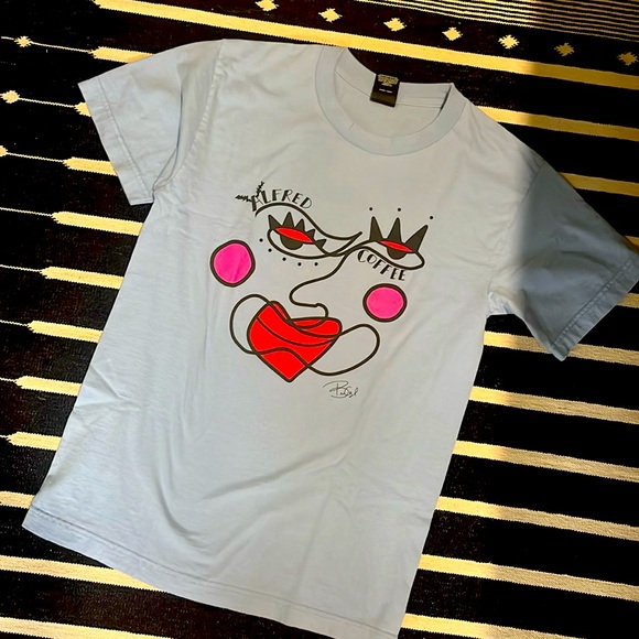 Alfred Pants - Alfred Coffee Custom Art  T Shirt But First Coffee Sz S LIMITED EDITION